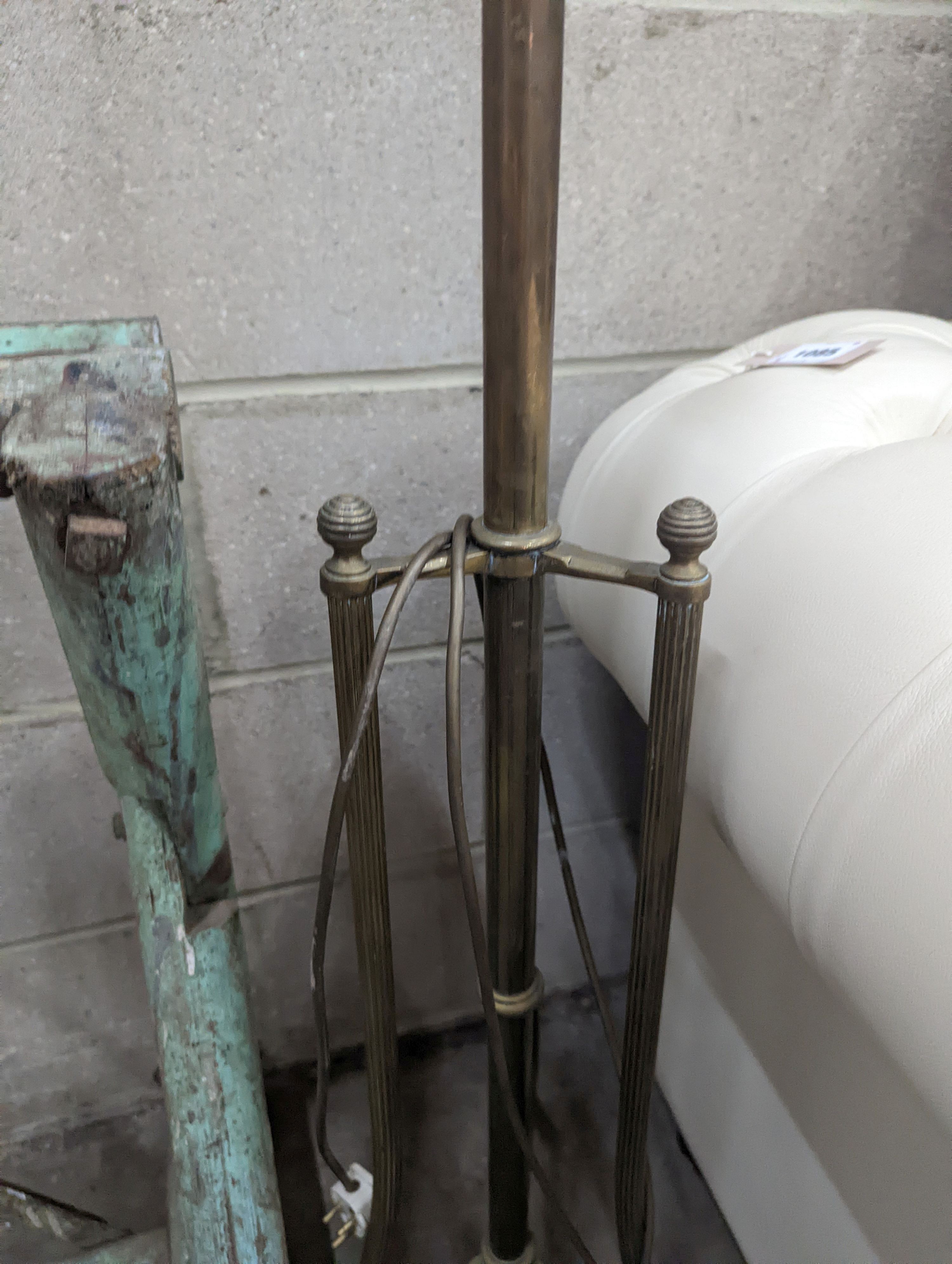 An early 20th century brass telescopic standard lamp